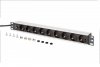 Digitus Listwa zasilająca PDU Rack 19 z bezpiecznikiem przeciążeniowym, 9 gniazd Schuko CEE 7/3 (45°), kabel 2m wtyk IEC C